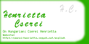 henrietta cserei business card